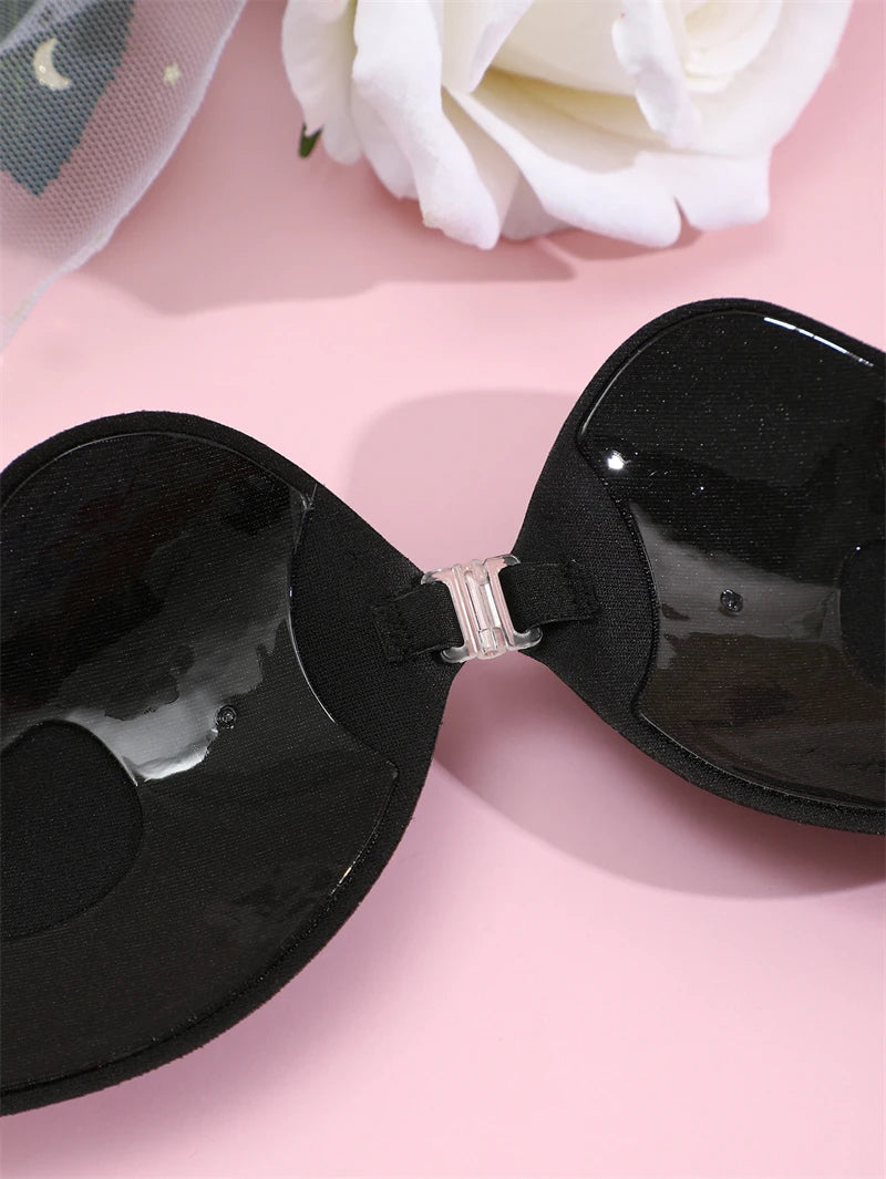 2Pairs Invisible Strapless Adhesive Stick Bra Push Up Bras Women Seamless Front Closure Bralette Underwear Silicone Lingerie