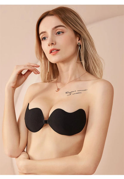 2Pairs Invisible Strapless Adhesive Stick Bra Push Up Bras Women Seamless Front Closure Bralette Underwear Silicone Lingerie