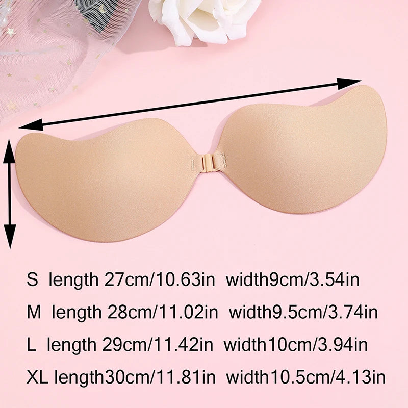 2Pairs Invisible Strapless Adhesive Stick Bra Push Up Bras Women Seamless Front Closure Bralette Underwear Silicone Lingerie