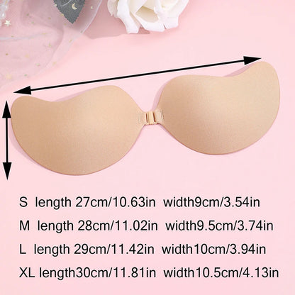 2Pairs Invisible Strapless Adhesive Stick Bra Push Up Bras Women Seamless Front Closure Bralette Underwear Silicone Lingerie