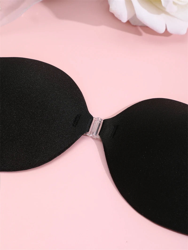 2Pairs Invisible Strapless Adhesive Stick Bra Push Up Bras Women Seamless Front Closure Bralette Underwear Silicone Lingerie